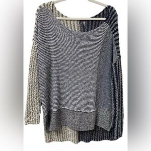 Free People oversized KnitSweater - Navy and Cream